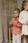 Meisjes Blouse MEXYLS241 van Little Levv in de kleur Old Pink in maat 128.