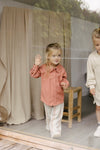 Meisjes Blouse MEXYLS241 van Little Levv in de kleur Old Pink in maat 128.
