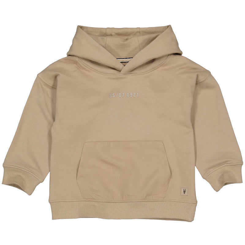Jongens Hooded Sweater MICKLS241 van Little Levv in de kleur Taupe in maat 128.
