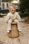 Meisjes Oversized Sweater MIJNTJELS241 van Little Levv in de kleur Ivory White in maat 128.