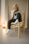 Jongens Sweatpants MILANLS241 van Little Levv in de kleur Night Blue in maat 128.