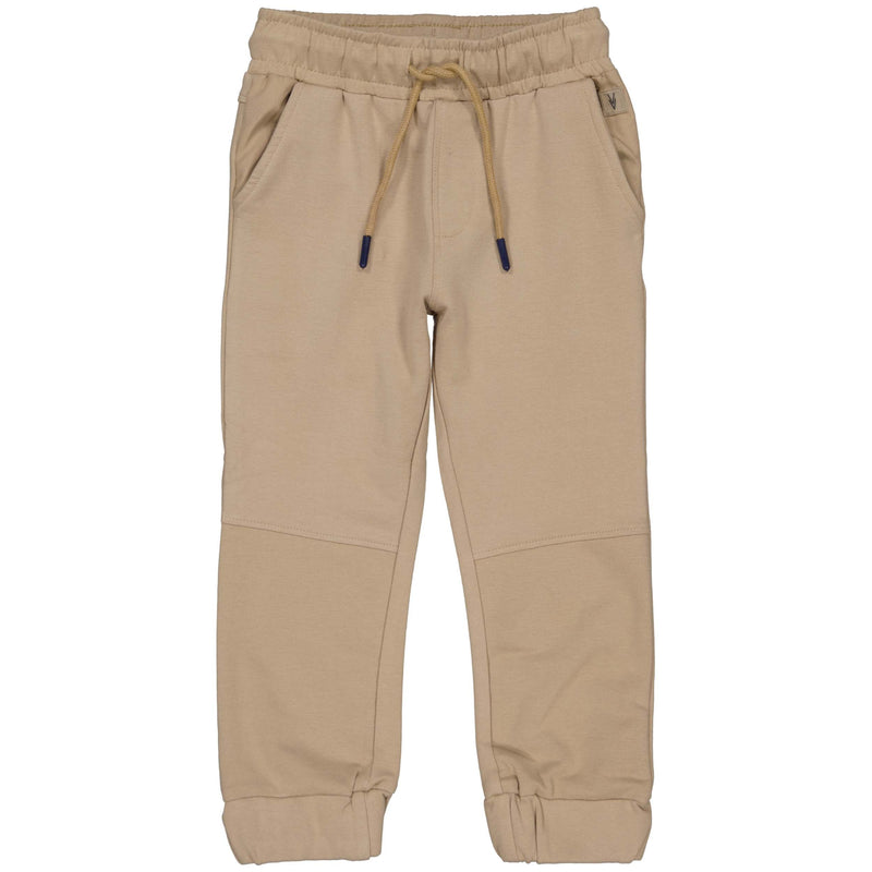 Jongens Sweatpants MILESLS241 van Little Levv in de kleur Taupe in maat 128.