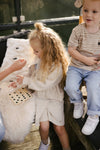 Meisjes Jacket MITZYLS241 van Little Levv in de kleur Ivory White in maat 128.