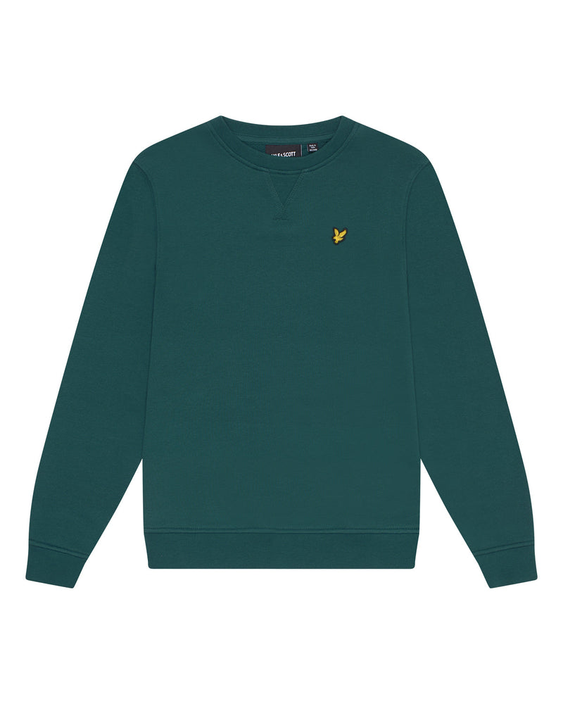 Jongens Crew Neck Sweatshirt van Lyle & Scott in de kleur Deep Emerald in maat 170-176.