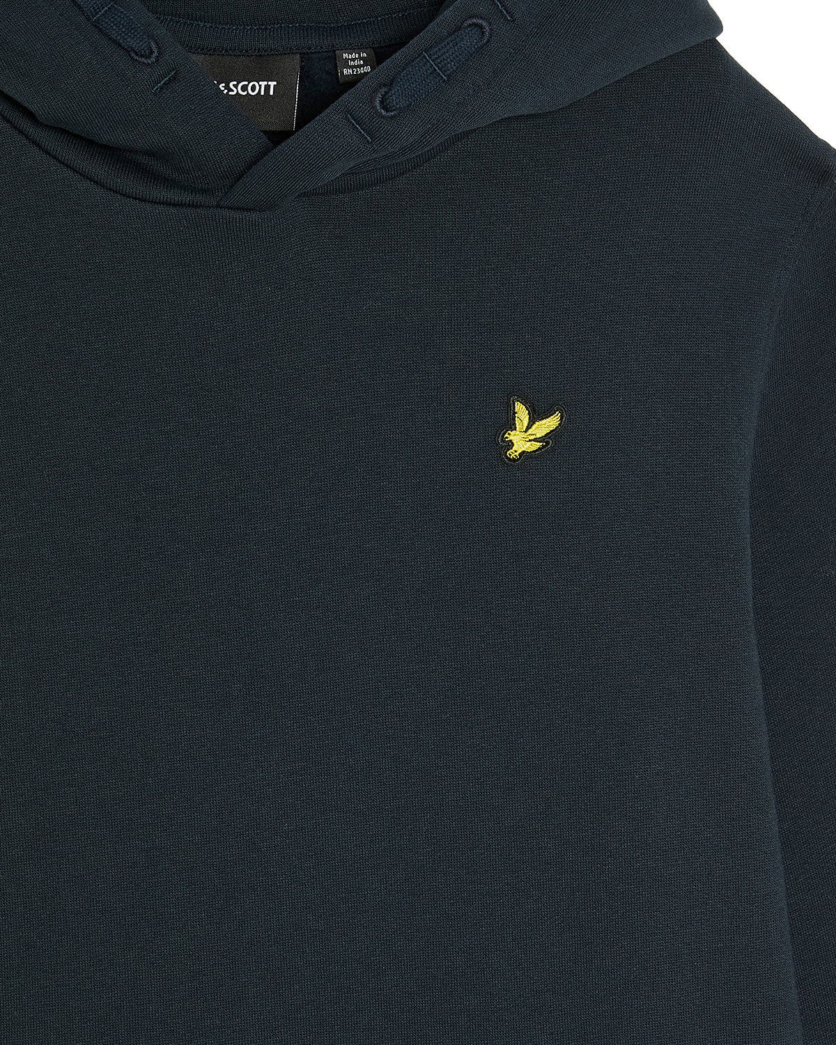 Jongens Brush Back Pullover Hoodie van Lyle & Scott in de kleur Z271 Dark Navy in maat 170-176.