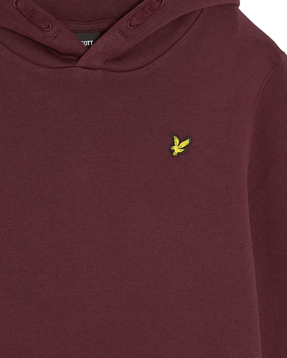 Jongens Brush Back Pullover Hoodie van Lyle & Scott in de kleur Z562 Burgundy in maat 170-176.