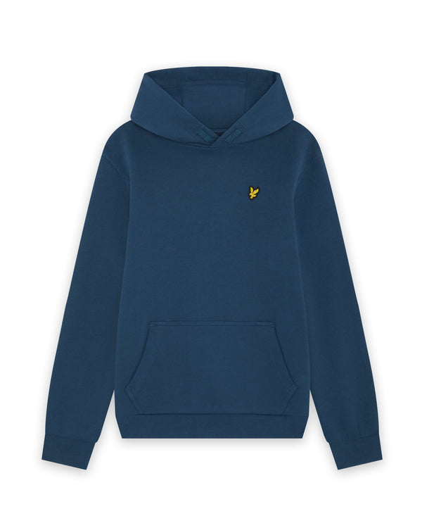 Jongens Pullover Hoodie van Lyle & Scott in de kleur W329 Aegean Blue in maat 170-176.