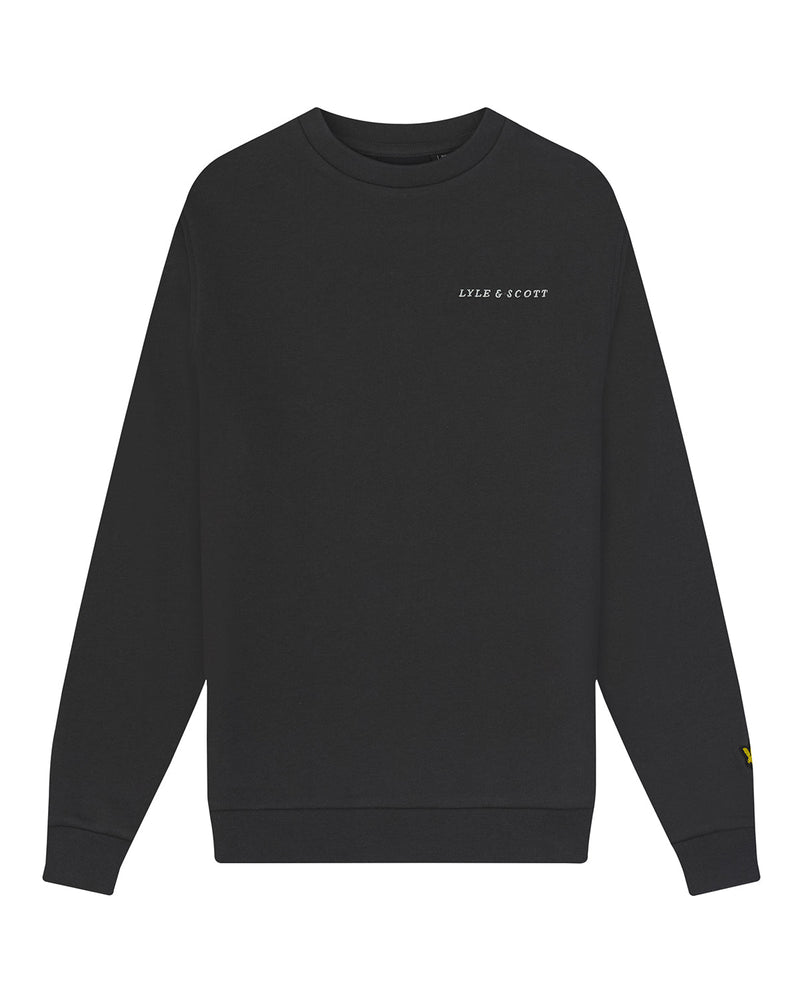 Jongens Script Crew Neck Sweatshirt van Lyle & Scott in de kleur W635 Gunmetal in maat 170-176.