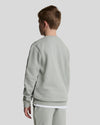 Jongens Script Crew Neck Sweatshirt van Lyle & Scott in de kleur X570 Grey Mirage in maat 170-176.