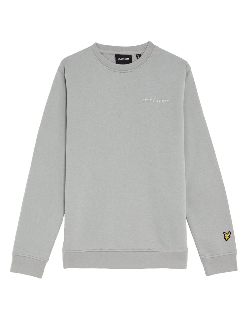 Jongens Script Crew Neck Sweatshirt van Lyle & Scott in de kleur X570 Grey Mirage in maat 170-176.