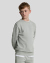 Jongens Script Crew Neck Sweatshirt van Lyle & Scott in de kleur X570 Grey Mirage in maat 170-176.