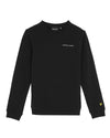 Jongens Script Crew Neck Sweatshirt van Lyle & Scott in de kleur Z865 Jet Black in maat 170-176.