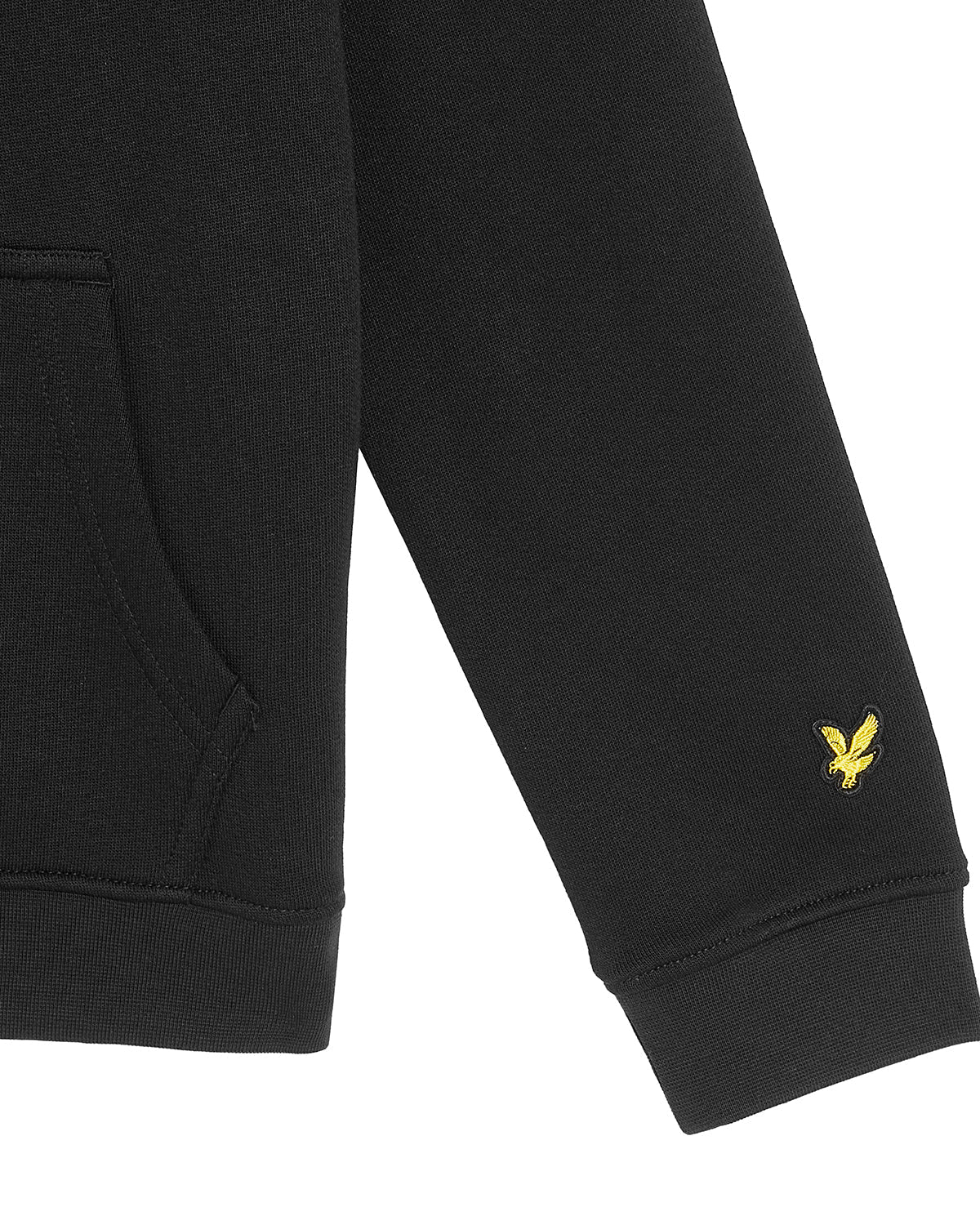 Jongens Script Embroidered Hoodie van Lyle & Scott in de kleur Z865 Jet Black in maat 170-176.