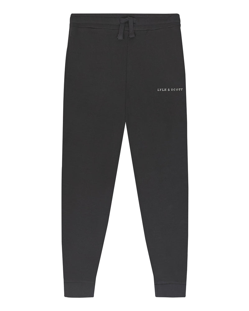 Jongens Script Embroidered Sweatpant van Lyle & Scott in de kleur W635 Gunmetal in maat 170-176.