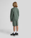 Jongens Tonal Sweat Short van Lyle & Scott in de kleur X583 Green Mercurial in maat 170-176.