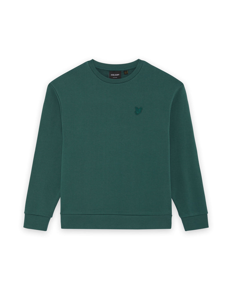 Jongens Heavy Weight Drop Shoulder Crew van Lyle & Scott in de kleur Everglade in maat 170-176.