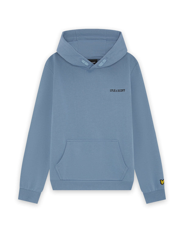 Jongens Logo Print Hoodie van Lyle & Scott in de kleur X542 Power Blue in maat 170-176.