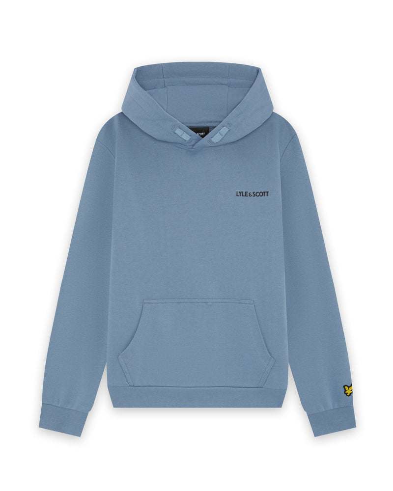 Jongens Logo Print Hoodie van Lyle & Scott in de kleur X542 Power Blue in maat 170-176.