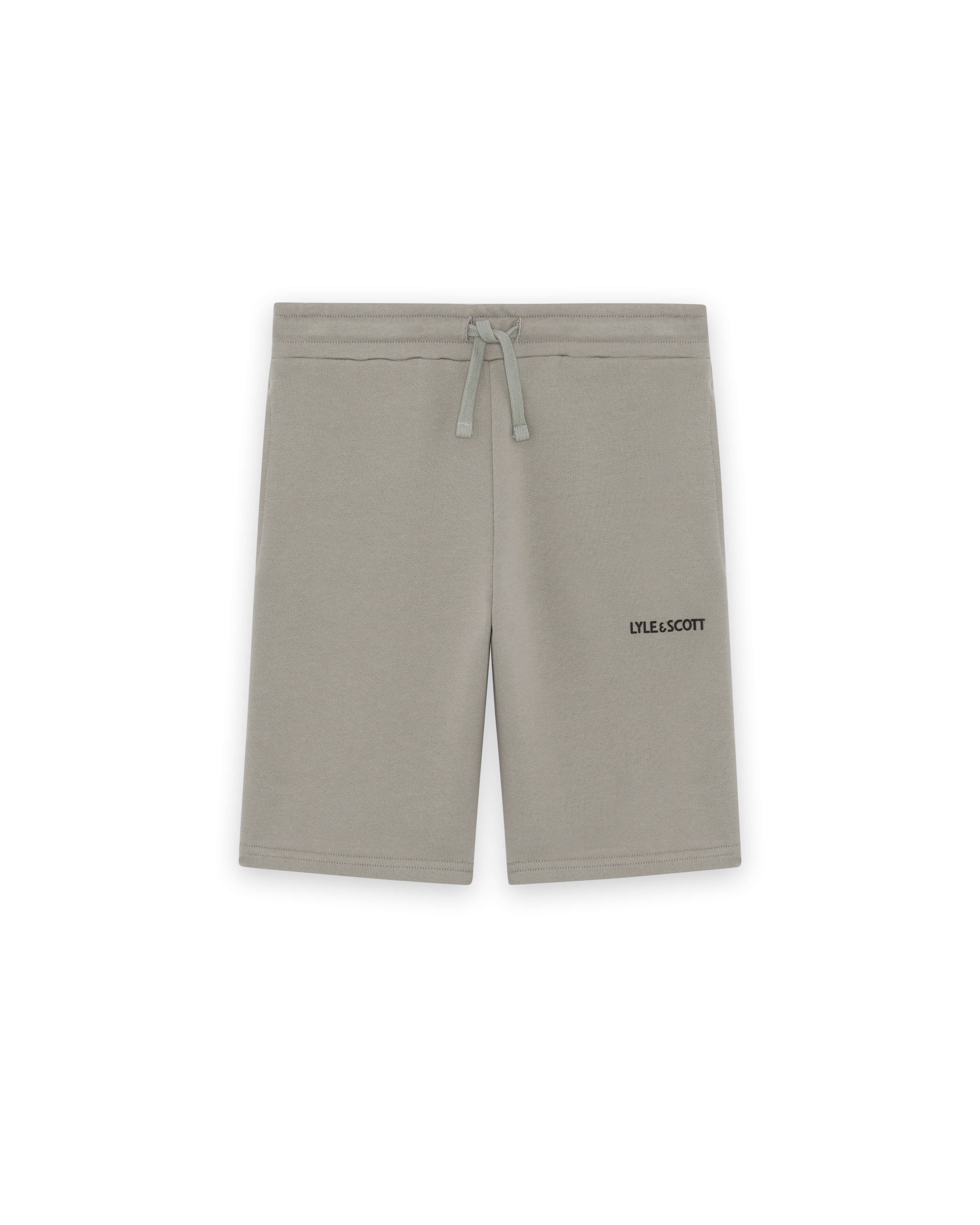 Jongens Logo Print Sweat Short van Lyle & Scott in de kleur Cold Grey in maat 170-176.