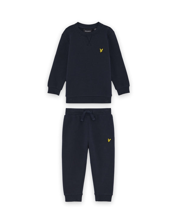 Jongens Crew Neck & Jogger Set van Lyle & Scott in de kleur Z271 Dark Navy in maat 98.