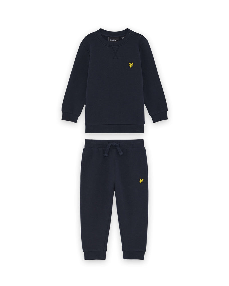 Jongens Crew Neck & Jogger Set van Lyle & Scott in de kleur Z271 Dark Navy in maat 98.