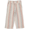 Meisjes Pants MURIELLS241 van Little Levv in de kleur AOP Taupe Stripe in maat 128.