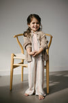 Meisjes Pants MURIELLS241 van Little Levv in de kleur AOP Taupe Stripe in maat 128.