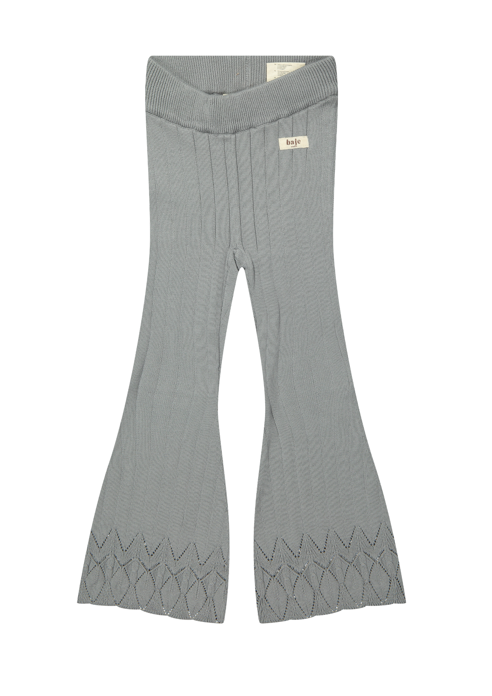 Baje Studio Mary knitted ajour flare greyish blue