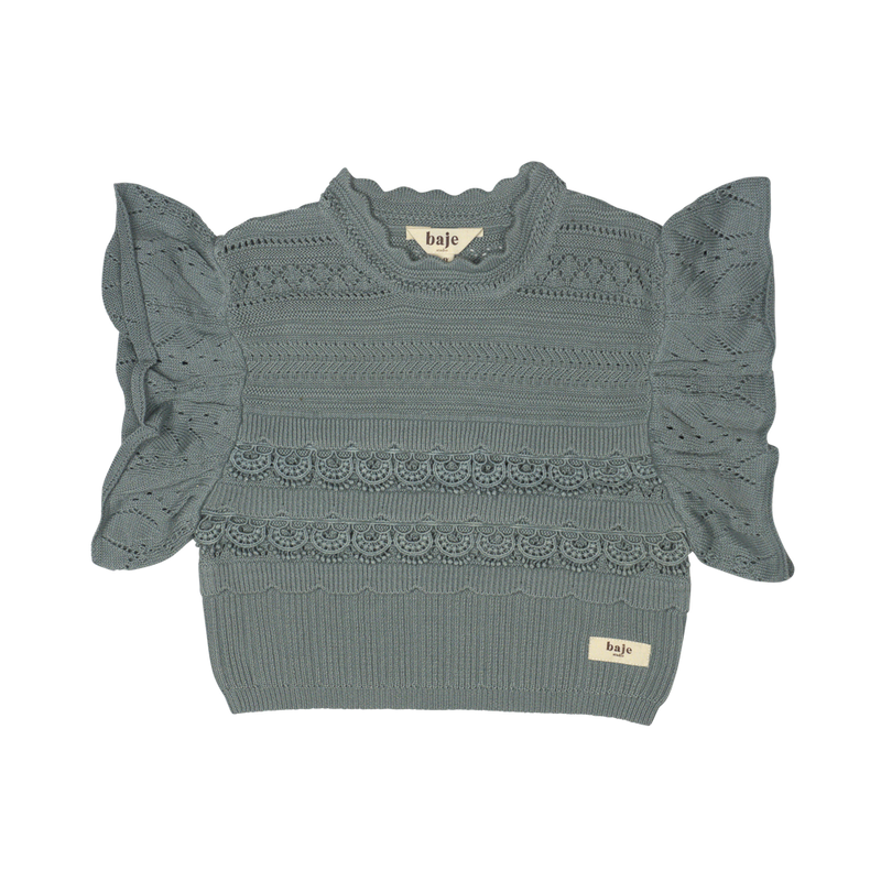 Baje Studio Mayfair knitted spencer greyish blue