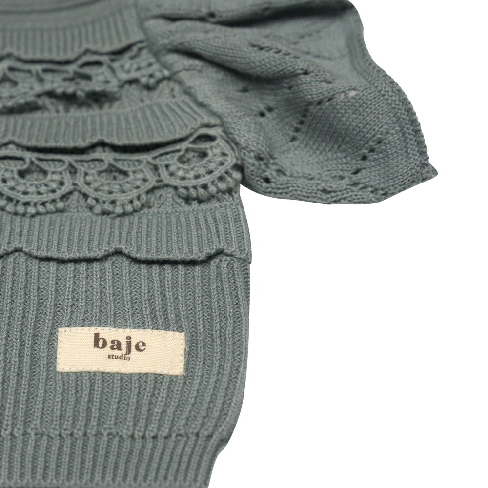 Baje Studio Mayfair knitted spencer greyish blue