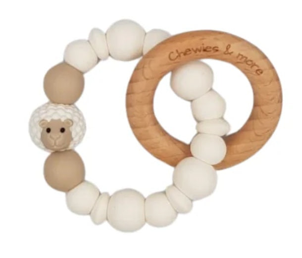 Chewies Mini Rattle Sheep - White Wool