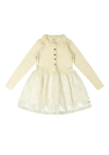 Baje Studio Moon knitted dress flower tule creme
