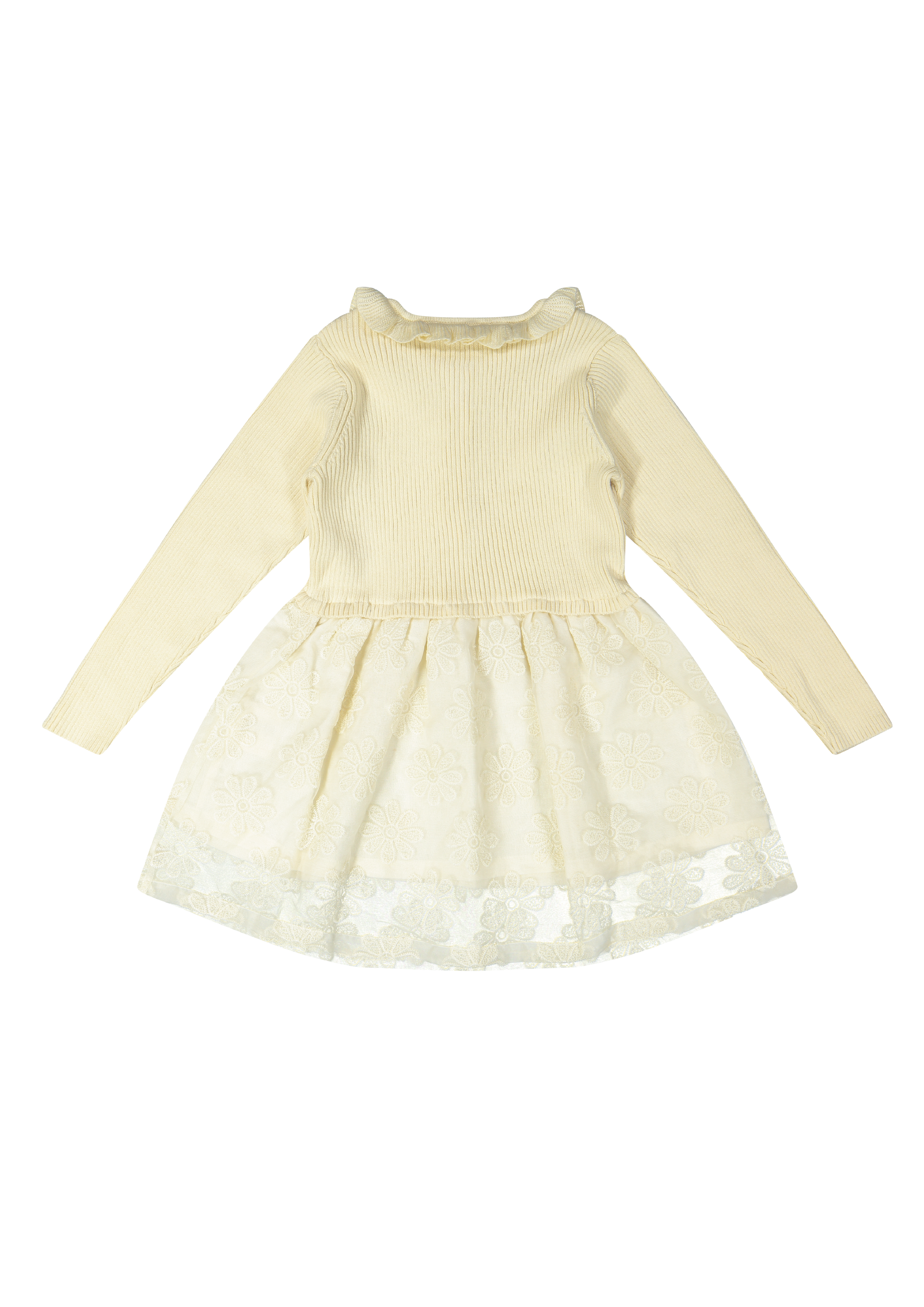 Baje Studio Moon knitted dress flower tule creme