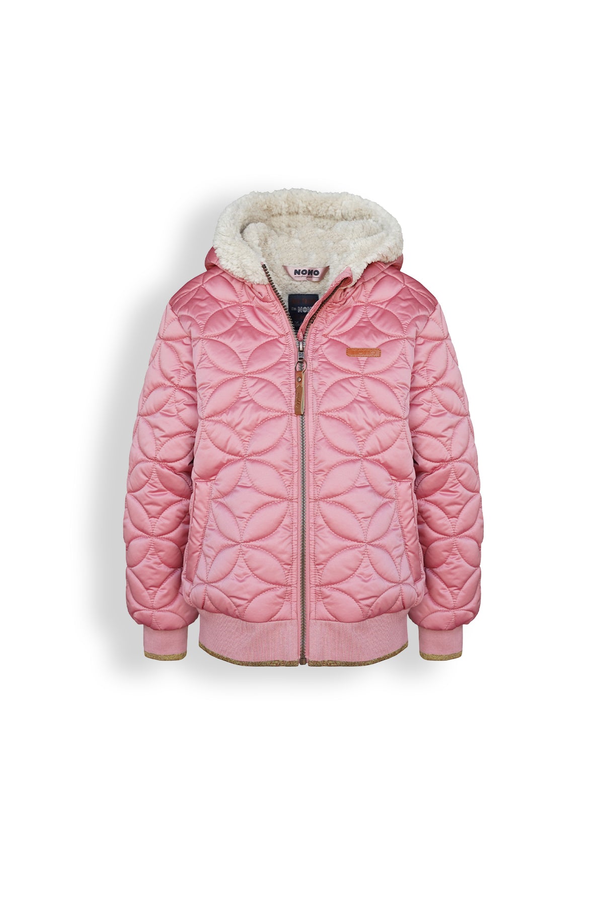 NoNo Bestie girls hooded bomber with allover flower stepping