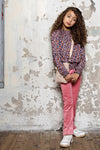 Meisjes Taya girls blouse pink van NoNo in de kleur Sunset Pink in maat 134-140.