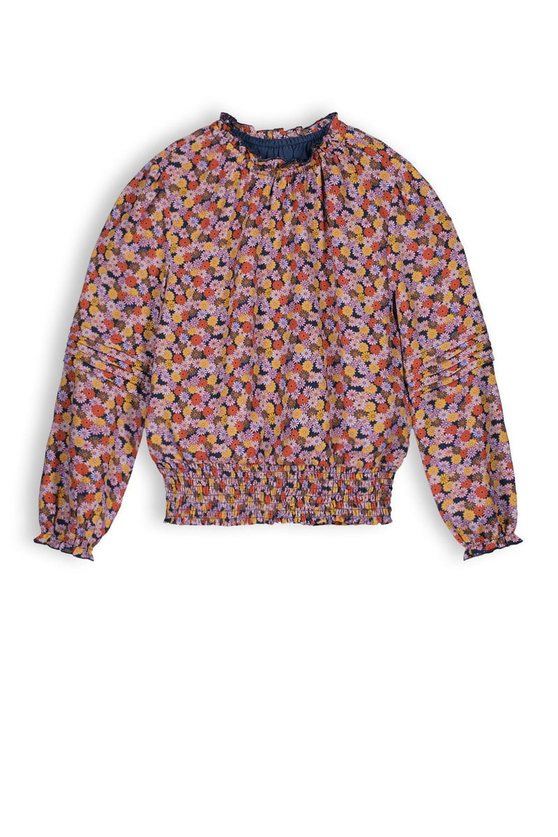 Meisjes Taya girls blouse pink van NoNo in de kleur Sunset Pink in maat 134-140.