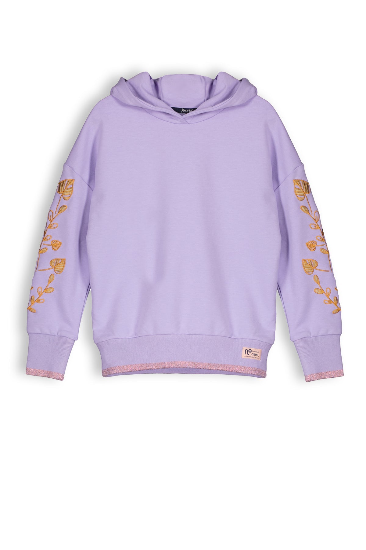 Meisjes Kumy girls hooded sweater van NoNo in de kleur Galaxy Lilac in maat 134-140.
