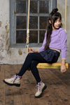 Meisjes Ketan girls soft knitted sweater van NoNo in de kleur Galaxy Lilac in maat 134-140.