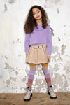 Meisjes Ketan girls soft knitted sweater van NoNo in de kleur Galaxy Lilac in maat 134-140.