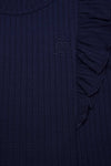 Meisjes Keo girls rib jersey tshirt l/sl van NoNo in de kleur Navy Blazer in maat 134-140.