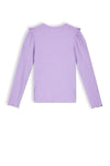Meisjes Kris girls rib jersey tshirt l/sl van NoNo in de kleur Galaxy Lilac in maat 134-140.