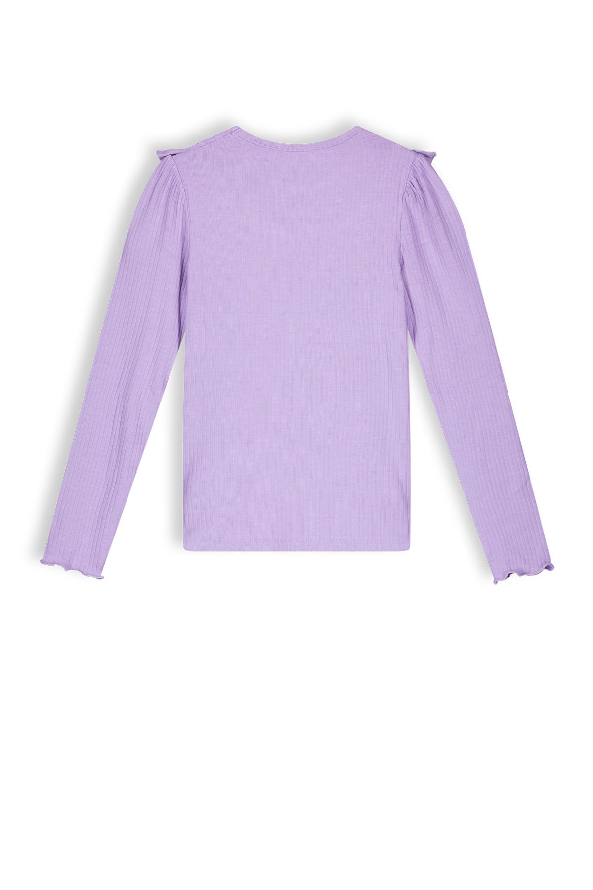 Meisjes Kris girls rib jersey tshirt l/sl van NoNo in de kleur Galaxy Lilac in maat 134-140.
