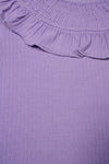 Meisjes Kris girls rib jersey tshirt l/sl van NoNo in de kleur Galaxy Lilac in maat 134-140.