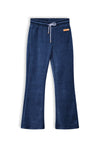 Meisjes Sady girls velours flared pants van NoNo in de kleur Ensign Blue in maat 134-140.