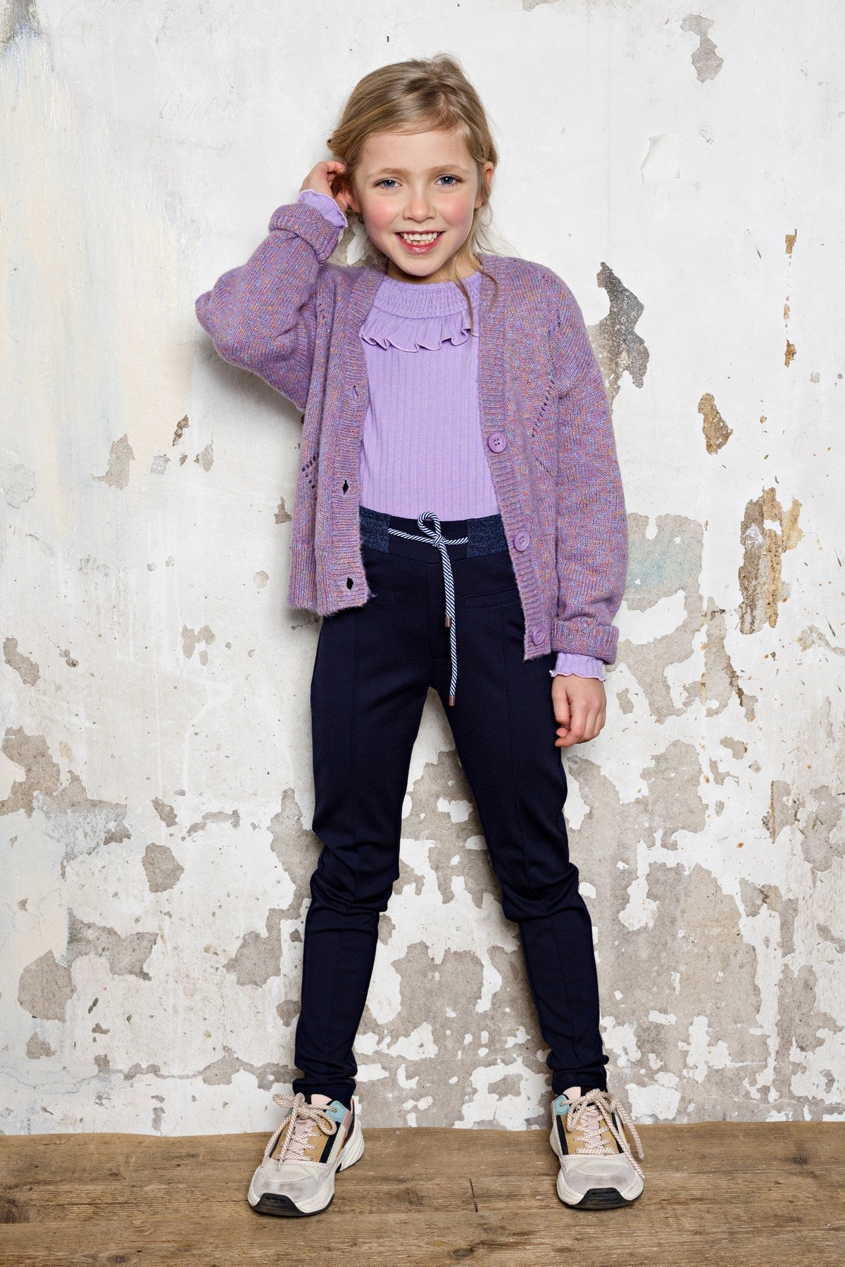 Meisjes Secla girls sweat pants navy van NoNo in de kleur Navy Blazer in maat 134-140.