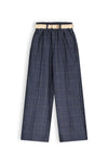 Meisjes Sayla girls check palazzo pants van NoNo in de kleur Navy Blazer in maat 134-140.