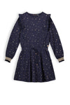 Meisjes Mira girls jersey dress navy van NoNo in de kleur Navy Blazer in maat 134-140.