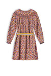 Meisjes Manilla girls wide fitted woven dress with belt pink van NoNo in de kleur Sunset Pink in maat 134-140.
