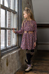 Meisjes Manilla girls wide fitted woven dress with belt pink van NoNo in de kleur Sunset Pink in maat 134-140.