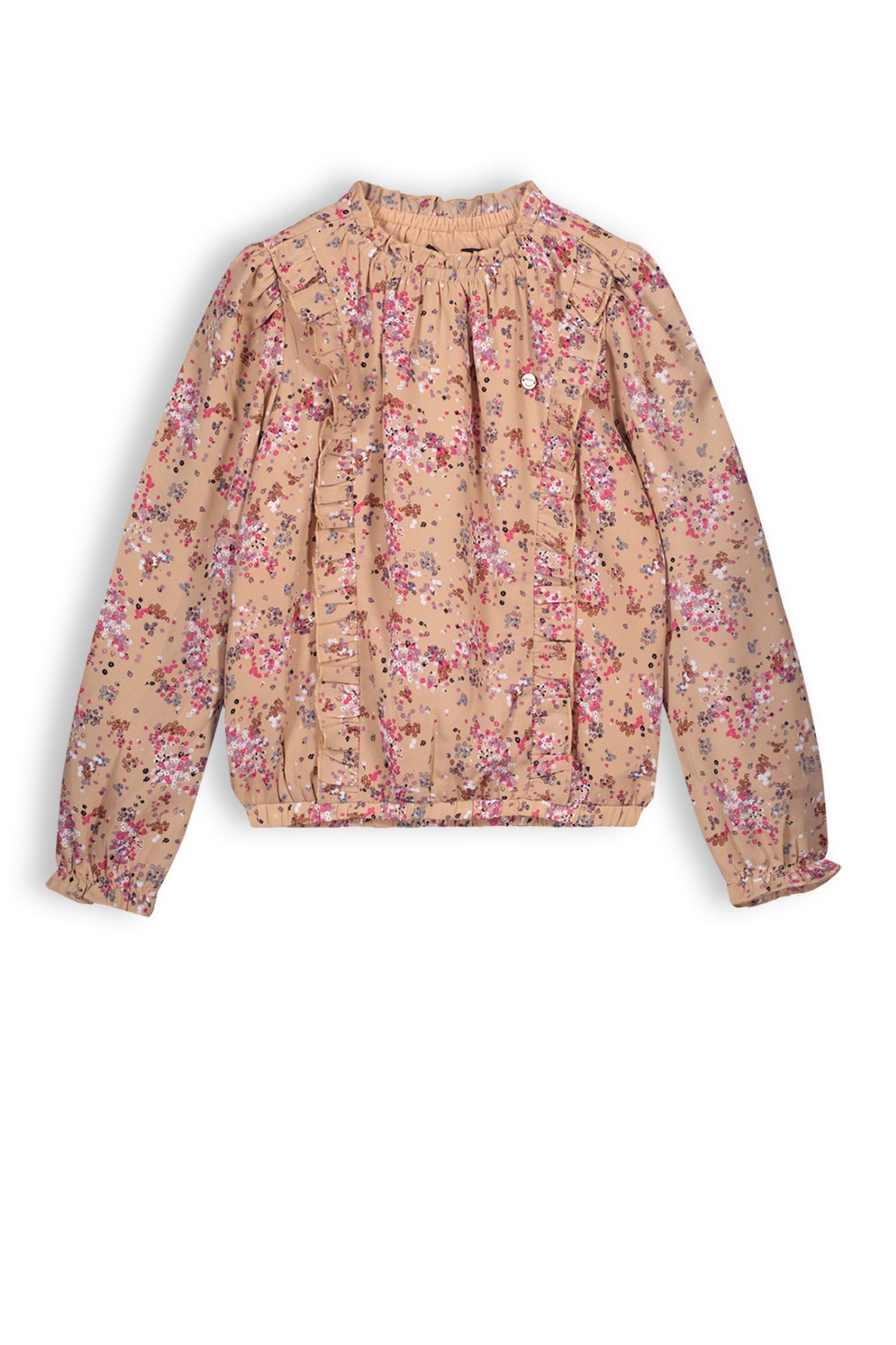NoNo Tina floral girls blouse sand